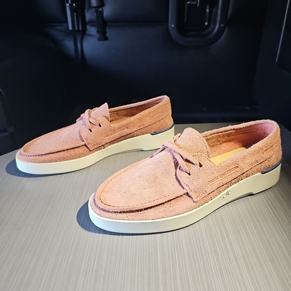 Sperry x John Legend Boat Shoes Mens 8.5‎ M Pink Leather Slip On Sneakers NWOT - Picture 1 of 12